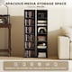 image 3 of HOMCOM Set of 2 CD Storage Units DVD Shelf with Adjustable Shelves, Black | Black | Black | 21W x 22.5D x 88.5H cm