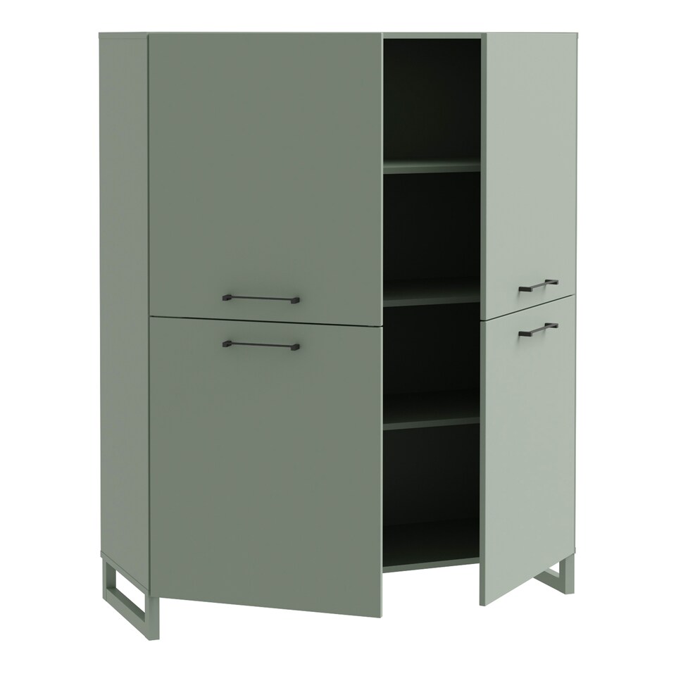 image 1 of Sali 4 Door Highboard in Sage Green