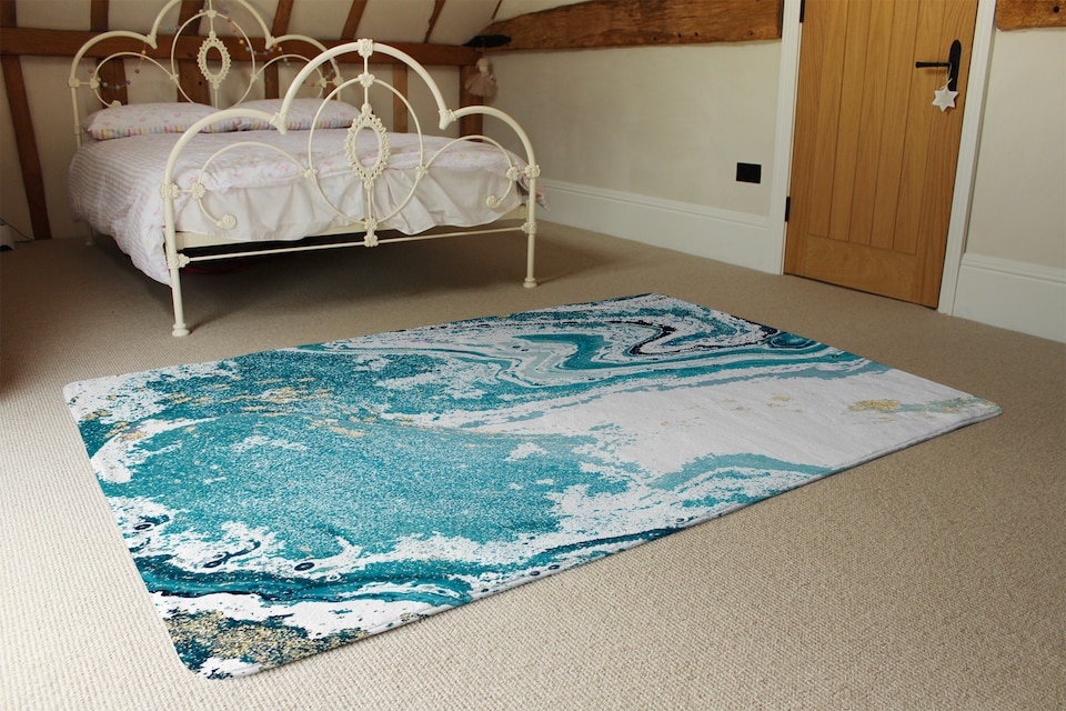 image 1 of Marble In Blue Rug | Multi