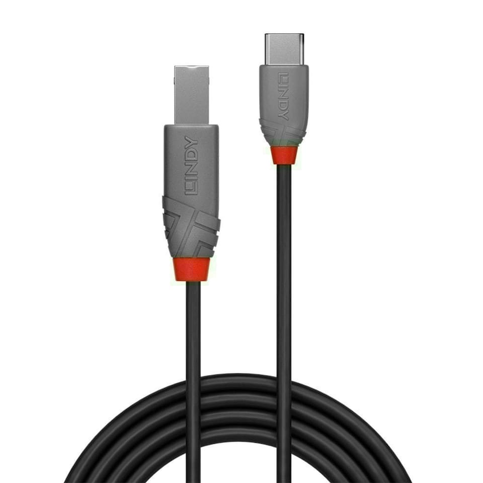image 1 of 0.5m USB 2.0 Type C to B Cable, Anthra Line