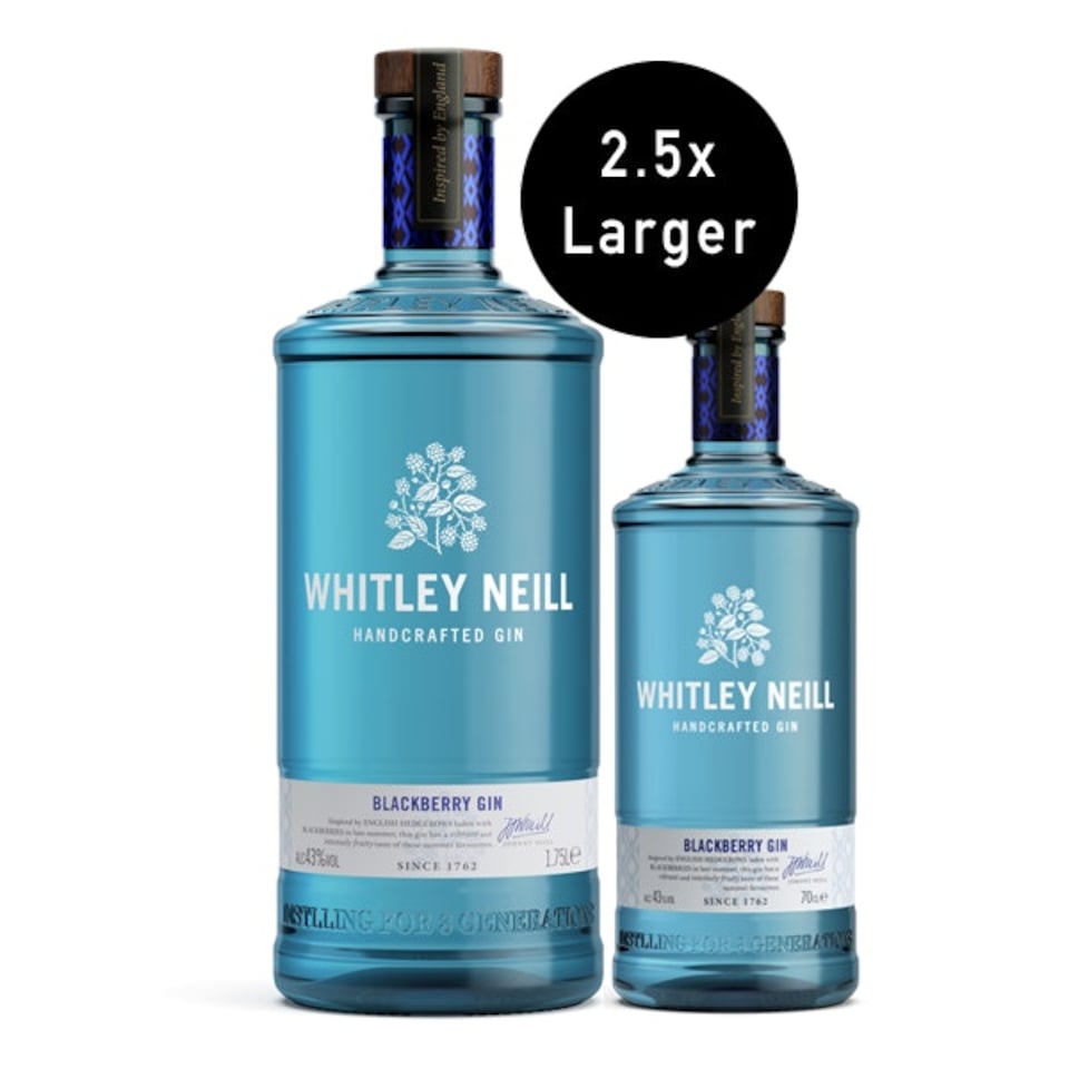 image 1 of Whitley Neill Blackberry Gin Extra Large 1.75 Litre