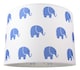 image 1 of Blue Elephants Little Ones-Kids White Cotton Fabric Bedroom Lamp or Pendant Shade | White
