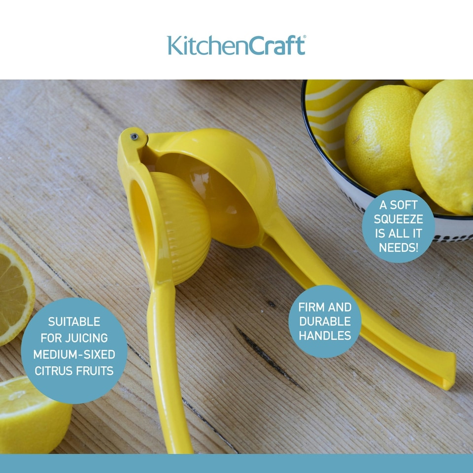 image 1 of KitchenCraft Lemon Squeezer Yellow Metal