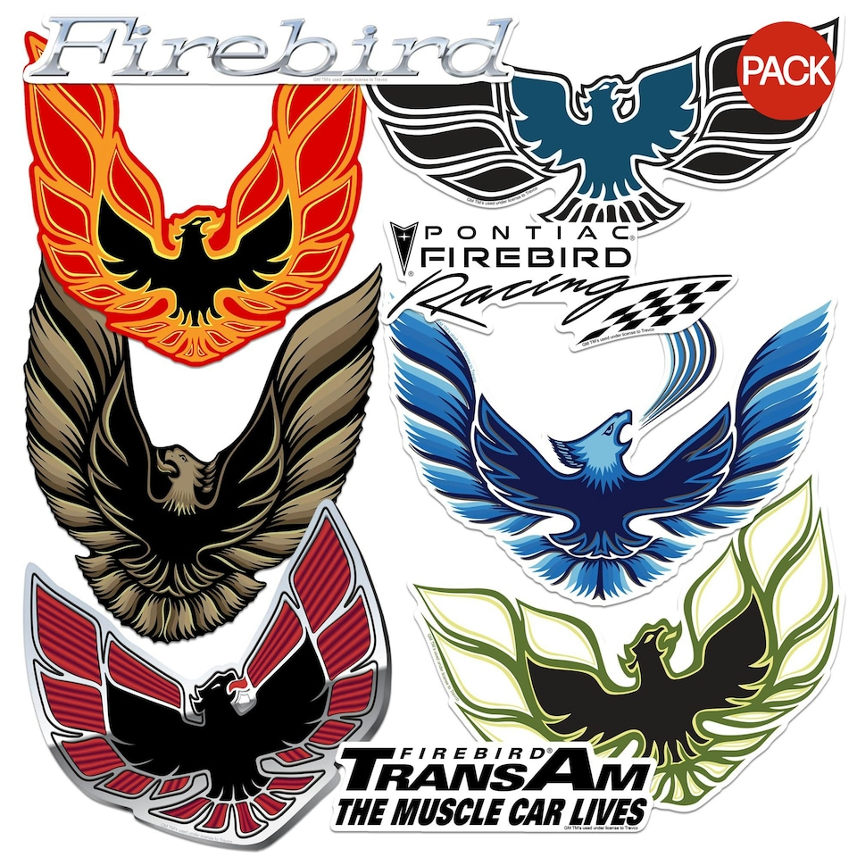 image 1 of Pontiac Firebird Deluxe Stickers (Pack of 50) - Multicoloured - One Size