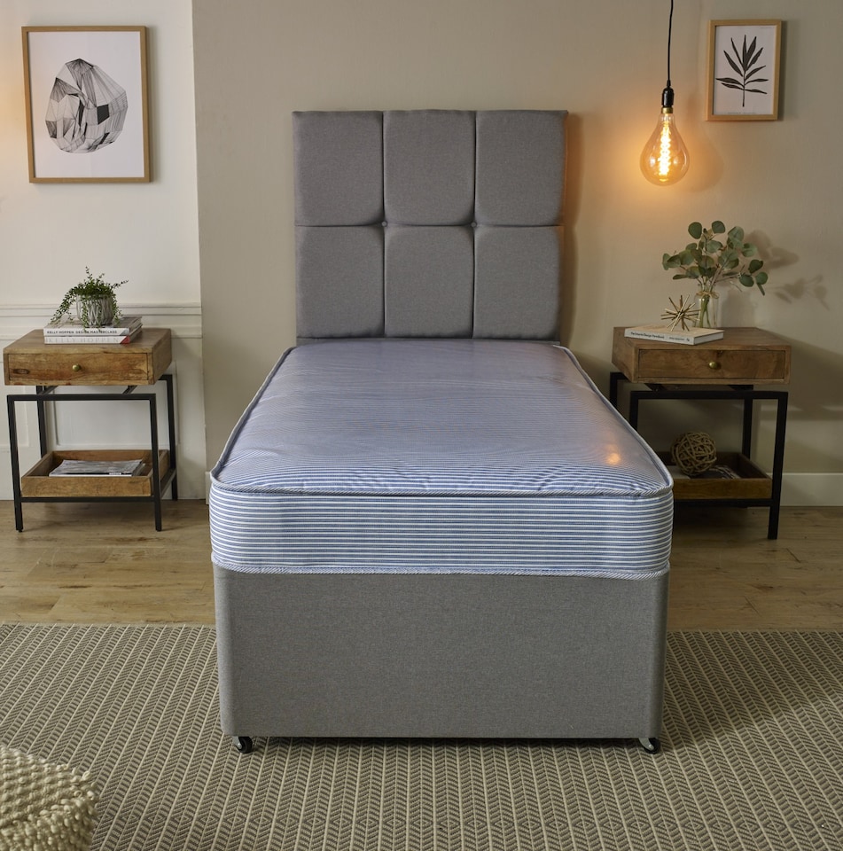 image 1 of Waterproof Mattress - Durable & Easy-Clean PVC Coating | Blue | European Small Single
