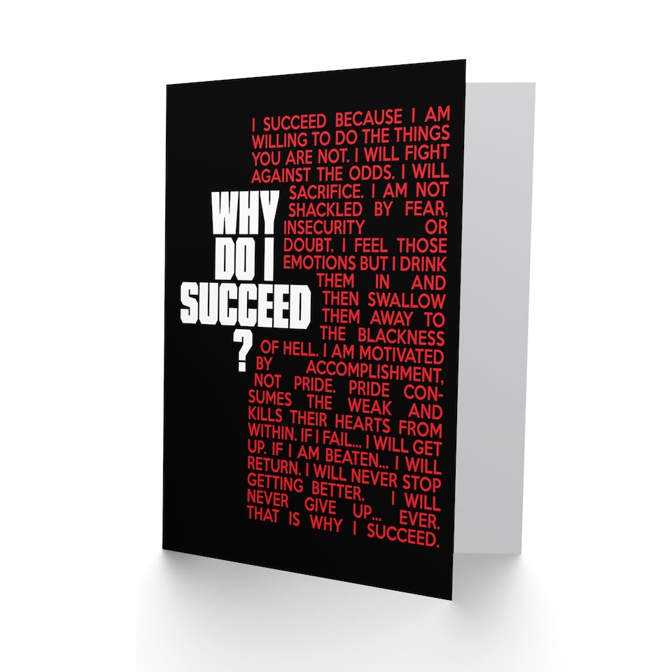 image 1 of Sports Motivational Succeed Red Greetings Card