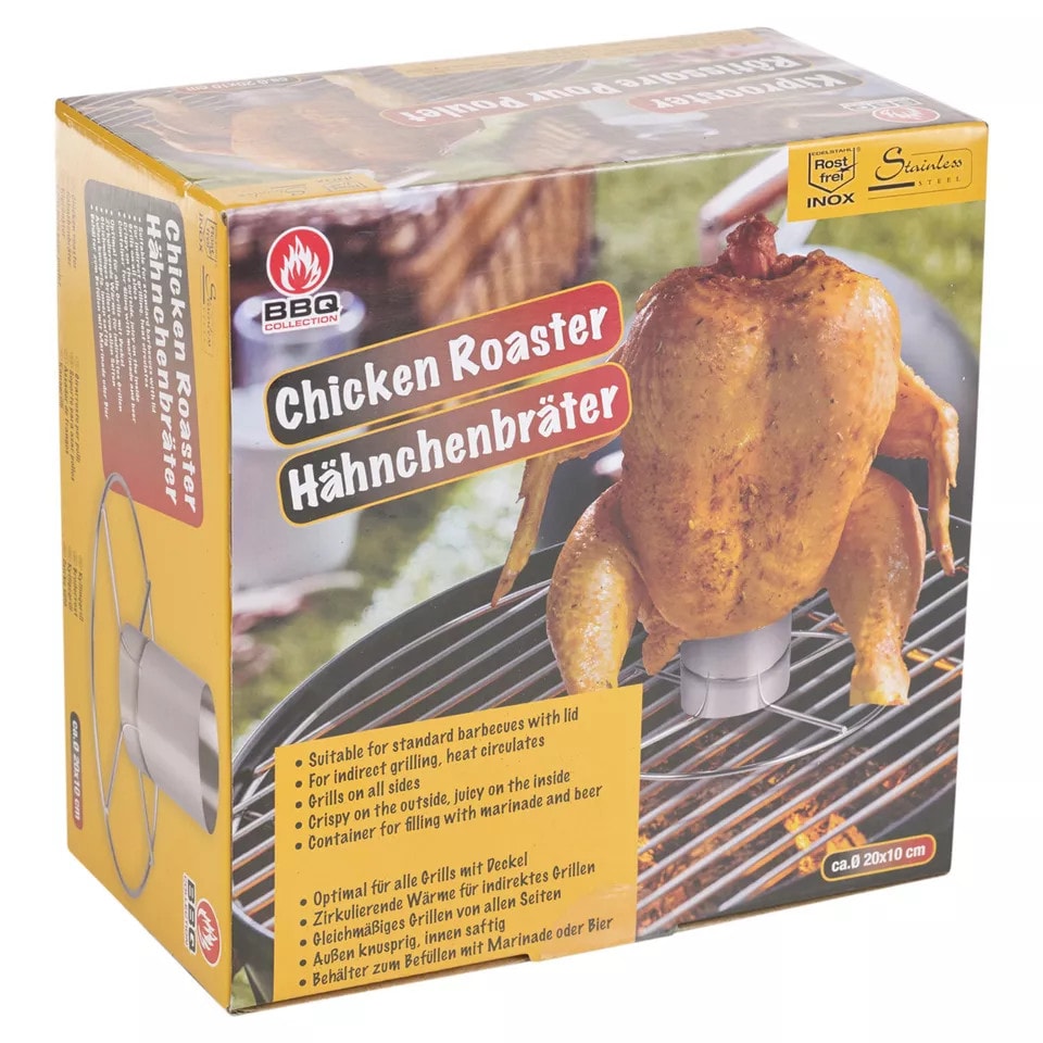 image 1 of BBQ Vertical Beer Can Chicken Roaster Grill Stand
