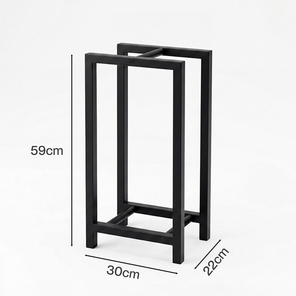 image 1 of Levede Firewood Rack Metal Outdoor Storage Log Holder Fireplace 30 x 22 x 59cm