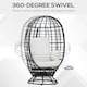 image 3 of Outsunny Swivel Egg Chair Rattan Outdoor Chair with Cushion for Patio Black