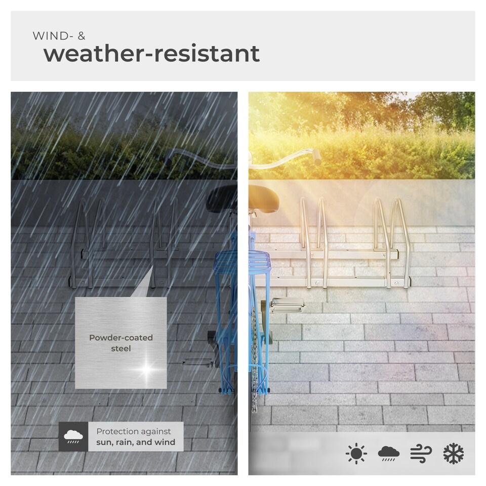 image 1 of Bicycle Rack Parkley -  floor or wall-mounted, coated steel, easy to install | Grey | silver | S | 1