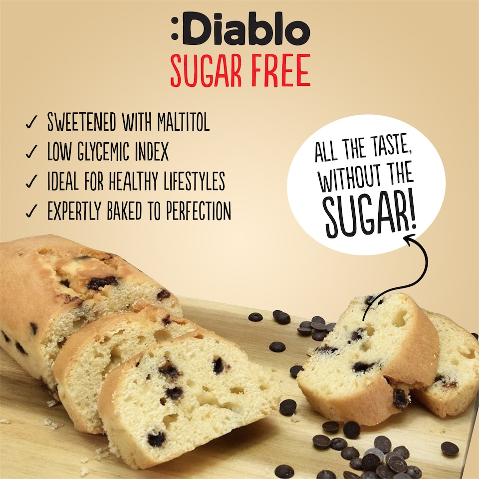 image 1 of Diablo Sugar Free Chocolate Chip Cake 200g