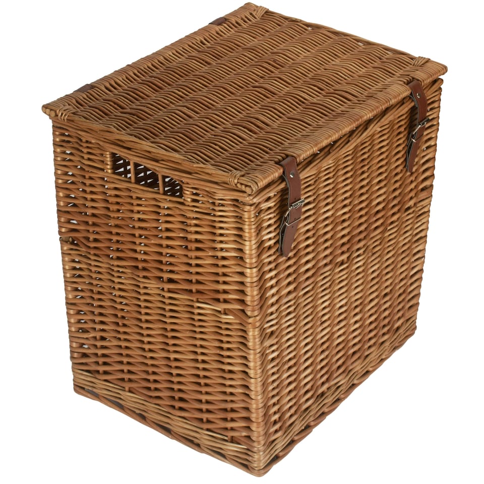image 1 of Wicker Large Double Steamed Vintner Storage Picnic Basket Brown | Brown | One Size