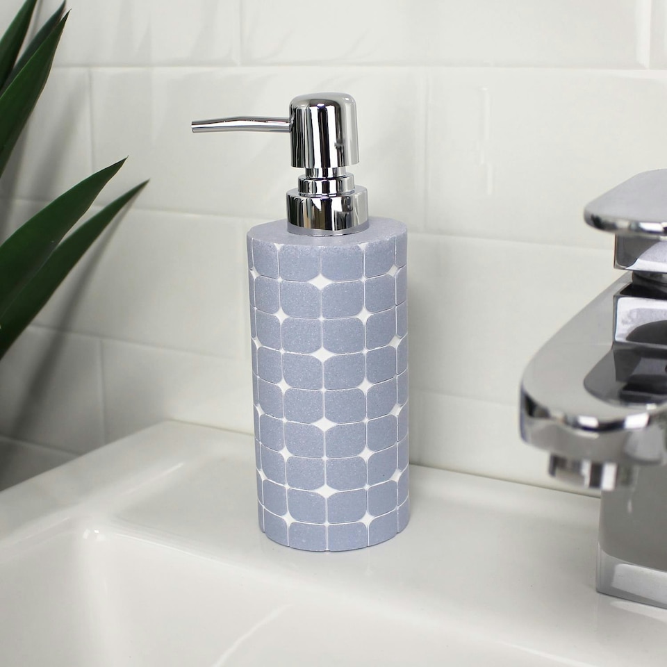 image 1 of Showerdrape Mosaica Sky Blue Liquid Soap Dispenser