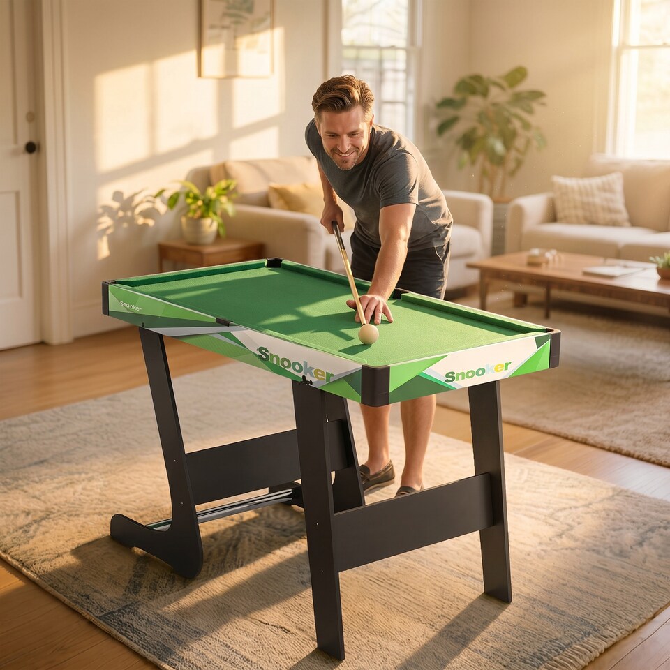 image 1 of SPORTNOW 104cm Folding Pool Table with Cues, Balls, Chalk, Triangle, Brush