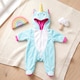 image 2 of BiBi Doll Reborn Baby Doll Clothes Blue Fluffy Unicorn Jumpsuit For 20" Dolls