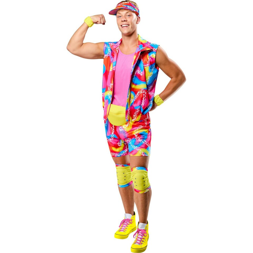 image 1 of Barbie Mens Ken Roller Skate Costume Set - Pink/Multicoloured - M M