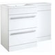 image 1 of Bathroom Left Handed 2 Drawer Combination Unit with L Shape Basin 1100mm Wide (Nexus) - White - Brassware Not Included | White | White | 1