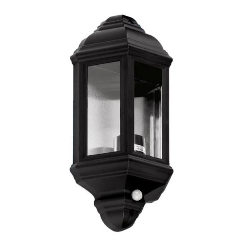 Eterna PIRHL60BK Half Lantern Outdoor Light with PIR Movement Sensor
