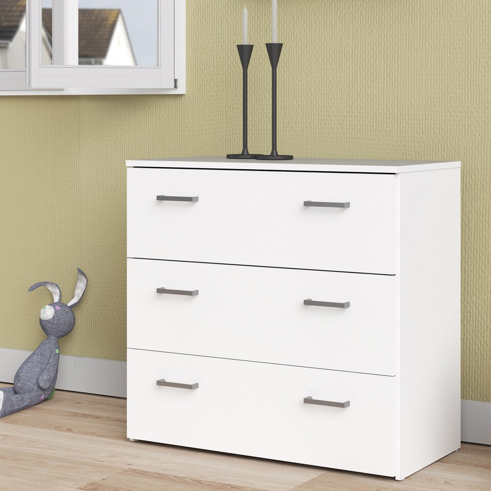 image 1 of Space Chest of 3 Drawers in White