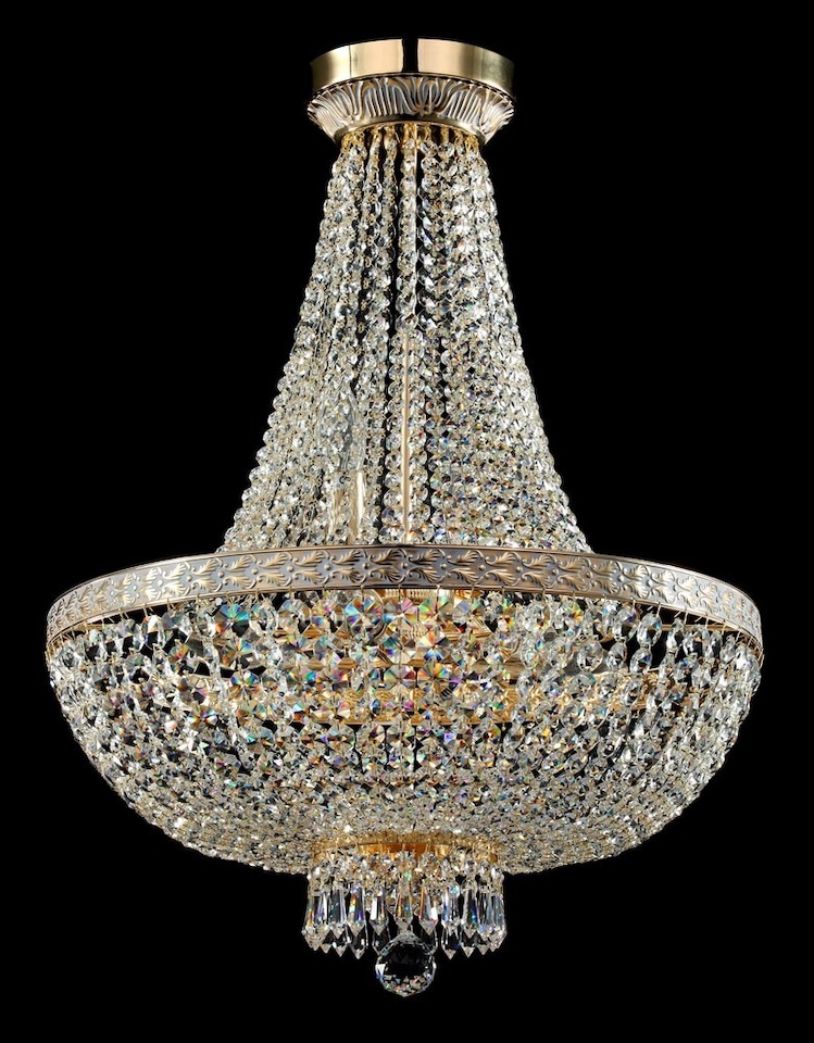image 1 of Bella Grand Chandelier Gold & Crystal, 8 Light, E14