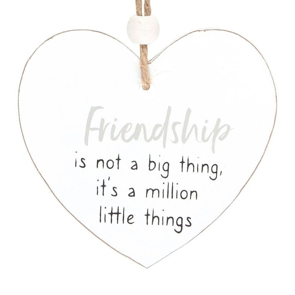 image 1 of Something Different Friendship Is... Heart Hanging Sentiment Sign - White - One Size