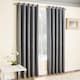 image 2 of Enhanced Living Vogue Grey Silver 66 x 54 inch (168x137cm) Eyelet Thermal Noise reducing Dim Out Curtains (PAIR)