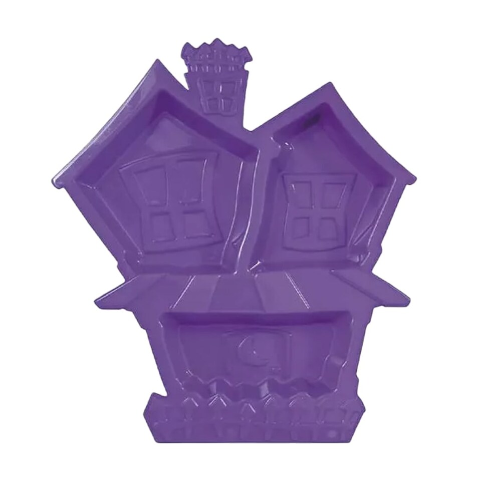 image 1 of Purple Haunted House Halloween Plastic Snack Tray 32cm