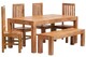 image 1 of Poko Light Mango 6ft Dining Set with Bench & 4 Wooden Chairs