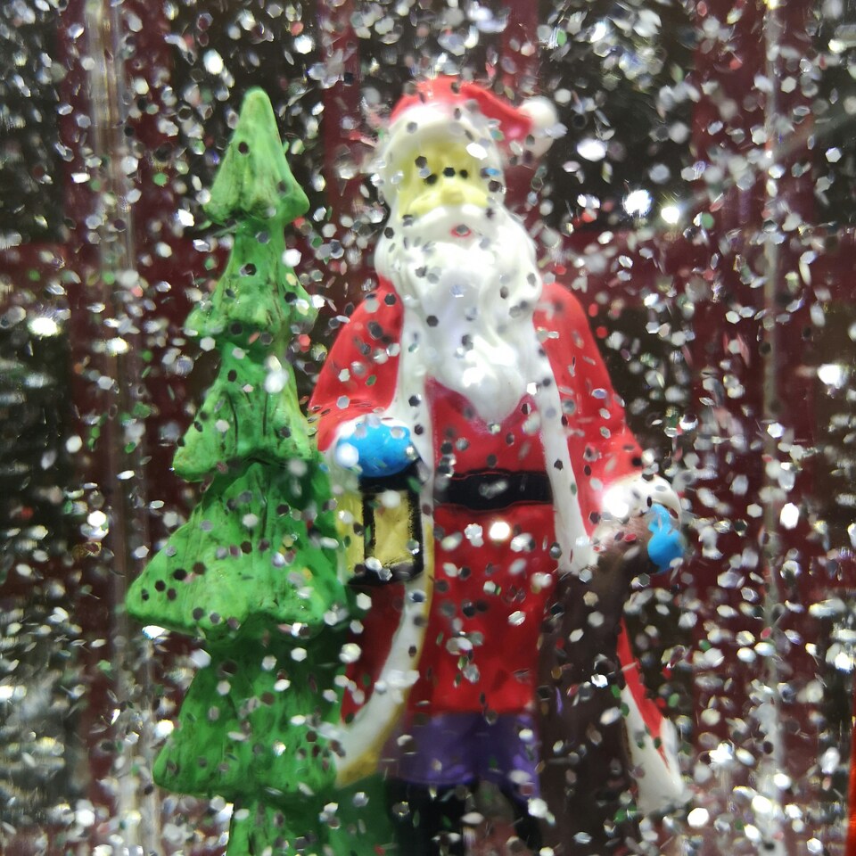 image 1 of 26.5cm Premier Christmas Water Spinner Telephone Box Design - Choose From Snowman Family Or Santa