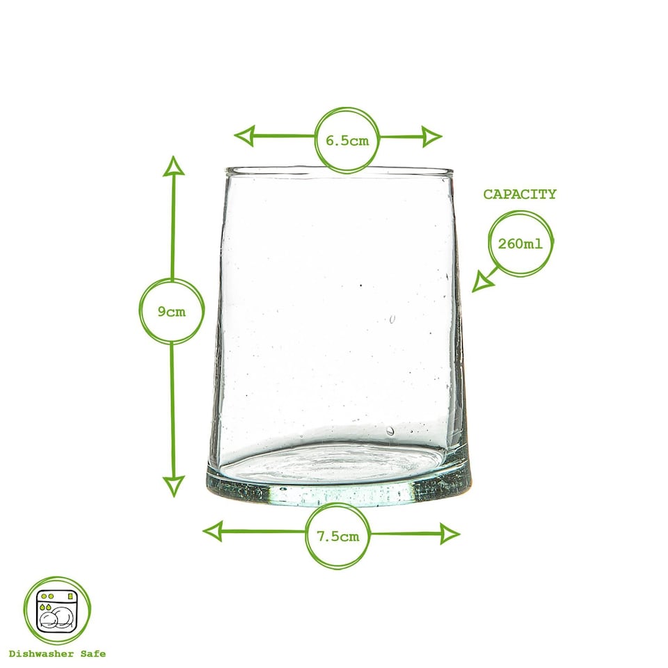 image 1 of Nicola Spring 12 Piece Merzouga Recycled Glassware Set - Clear | Clear | Clear | 12