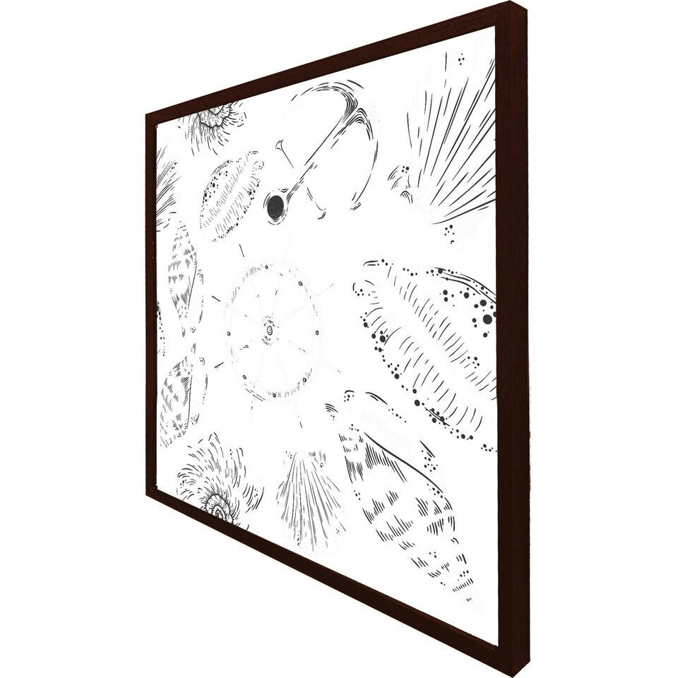 image 1 of Drawn nautical elements (Picture Frame) White | M