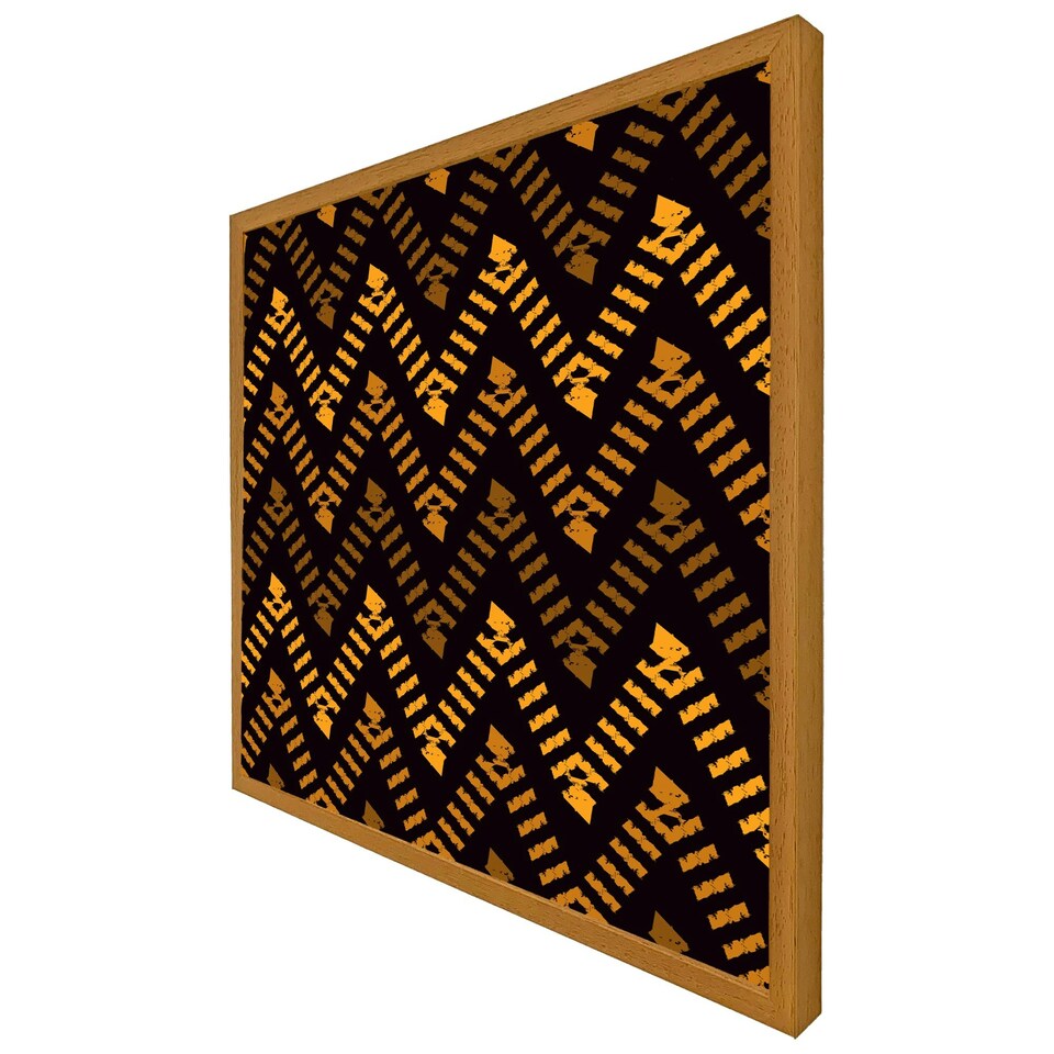 image 1 of Freehand horizontal zigzag chevron stripes boho chic (Picutre Frame) Grey | S