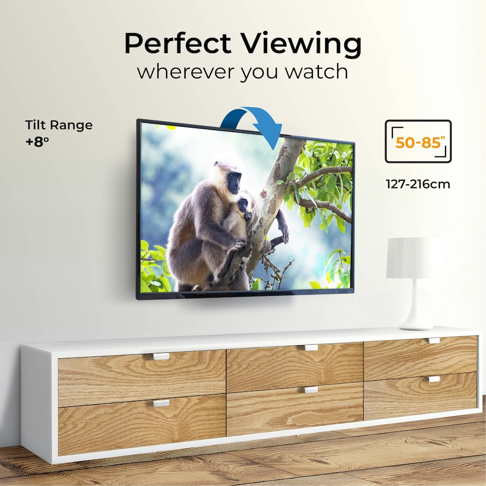 image 1 of Ross Tilt & Turn TV Wall Mount 50-85” 200x200mm to 600x400mm 50kg