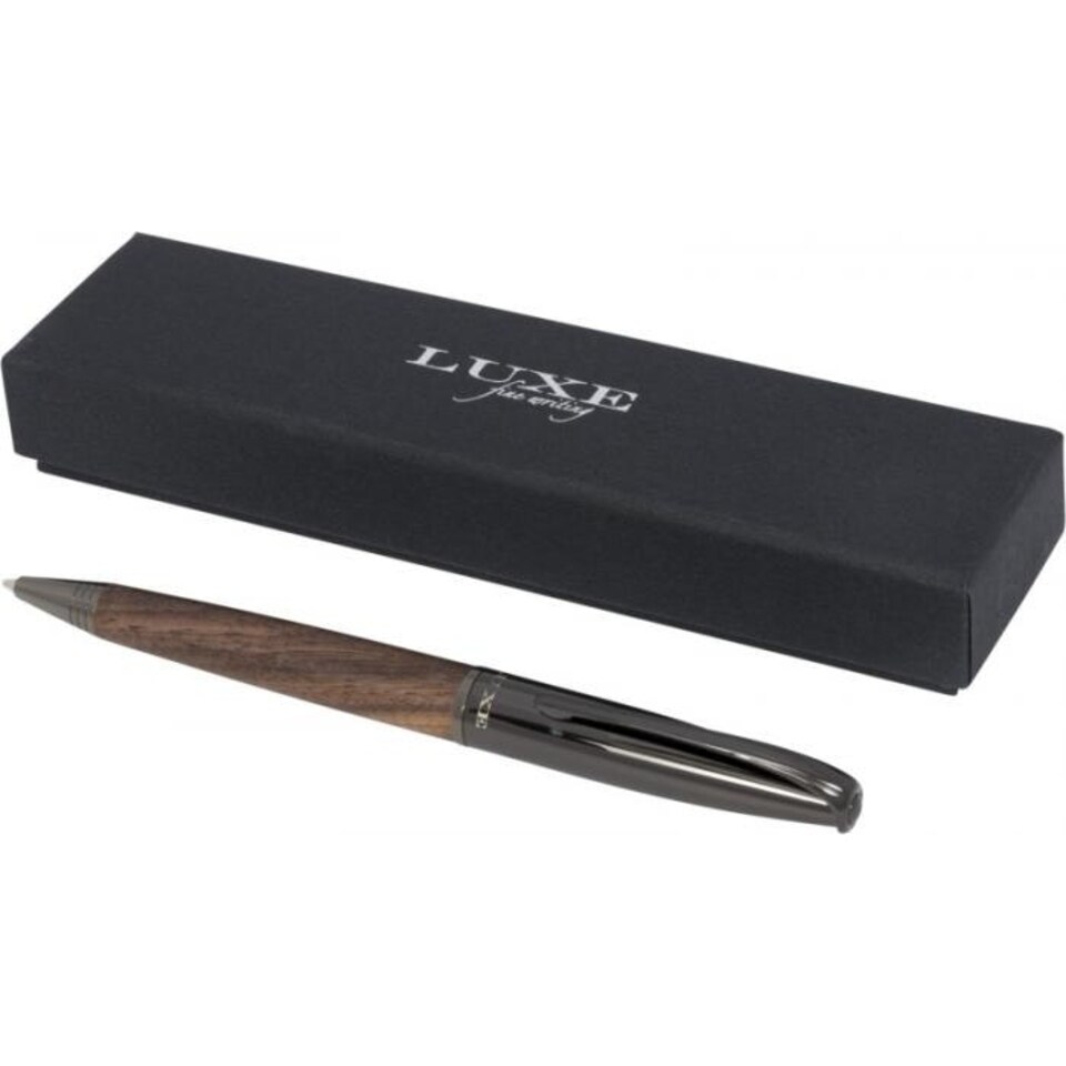 image 1 of Luxe Loure Wood Look Ballpoint Pen - Solid Black/Wood - One Size