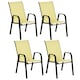 image 1 of Outsunny Set of 4 Garden Dining Chair Set w/ High Back Armrest Beige