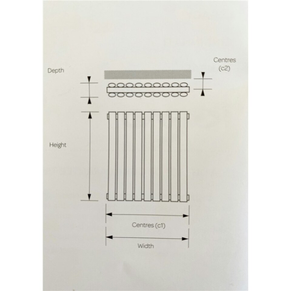 image 1 of 600mm (H) x 540mm (W) - White Horizontal Radiator (Paris) - DOUBLE Panel - (0.6m x 0.54m) - Depth 79mm