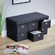 image 5 of Folding Ottoman Storage Bench 6 Drawer Compact Space-Saving Furniture | Black