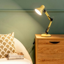 ValueLights Frankie Yellow Adjustable Craft Reading Desk Table Lamp Task Lighting office Light - Bulb Included Yellow