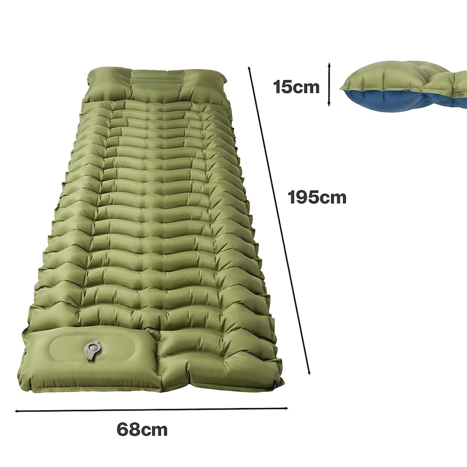 image 1 of Mountview Camping Sleeping Pad Ultralight Inflatable Mat Built In Pump Packable