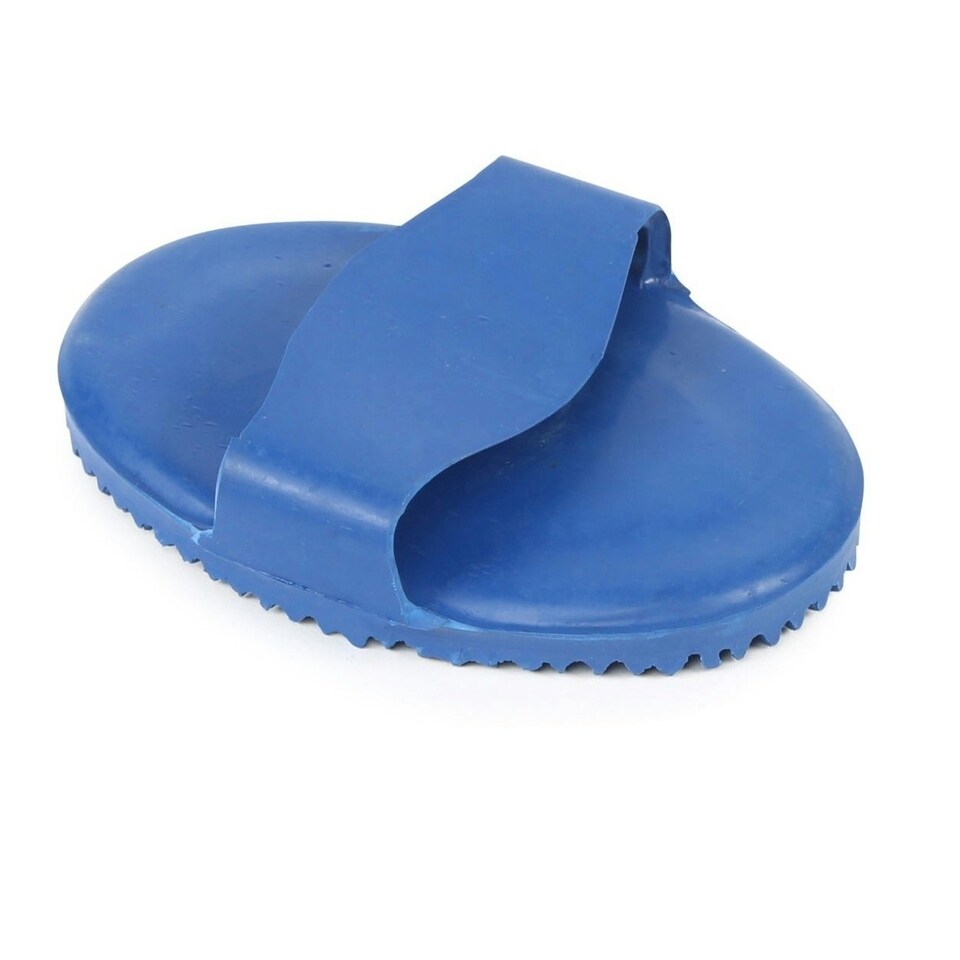 image 1 of Ezi-Groom Rubber Horse Curry Comb - Blue - 145mm