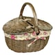 image 6 of Small Antique Wash Double Lidded Oval Picnic Basket Garden Rose Lining | Multi | Garden Rose | Not provided