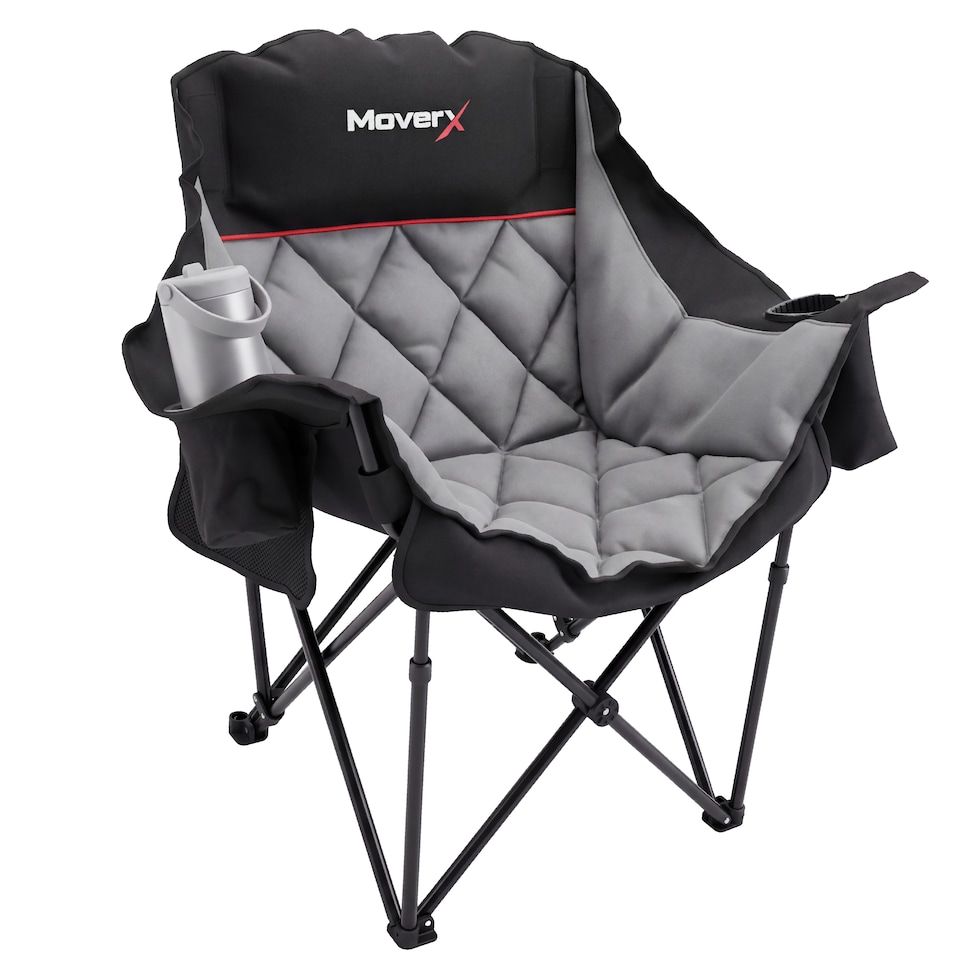 image 1 of MoverX 200kg Oversized Padded Folding Camping Chair / High Back Sofa Armchair