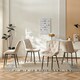 image 8 of SONARA White Marble Round Dining Table and 4 Velvet Chairs Set Modern 4 Seater for Dining Room