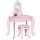 image 1 of HOMCOM Kids Vanity Table & Stool Girls Dressing Set Make Up Desk with Mirror | Pink