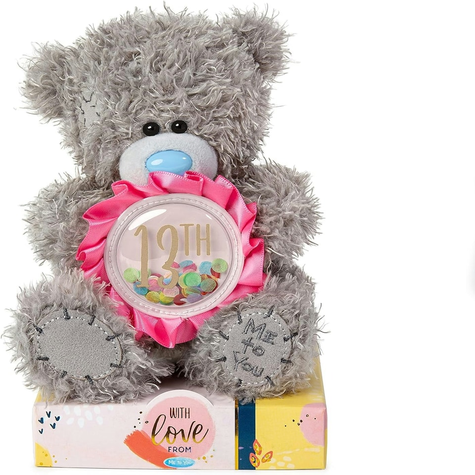 image 1 of Me To You Teddy Bear 13th Birthday Rosette Plush
