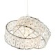 image 2 of Designer Chrome Plated Triple Ring Pendant Shade with Square Beads Chrome