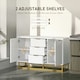image 5 of HOMCOM Sideboard Storage Cabinet with Adjustable Shelves White