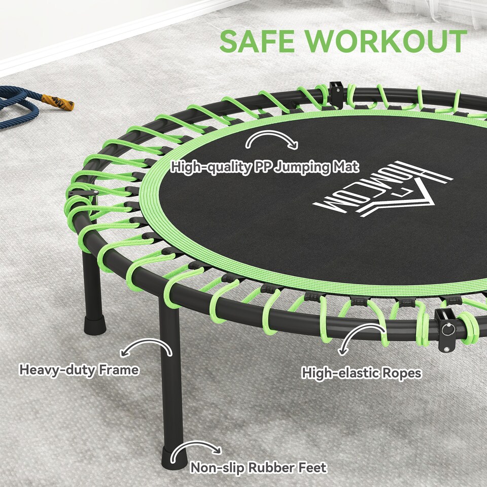 image 1 of HOMCOM Trampoline Outdoor Bouncer Jumper Adjustable Handle, Green