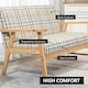 image 5 of HOMCOM Two Seater Sofa with Rubber Wood Frame Linen Fabric Small Couch Beige