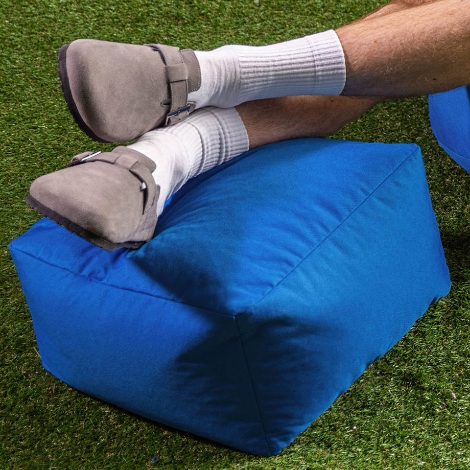 image 1 of icon Kingston Adult Classic Indoor Outdoor Bean Bag & Square Footstool Pouffe Blue